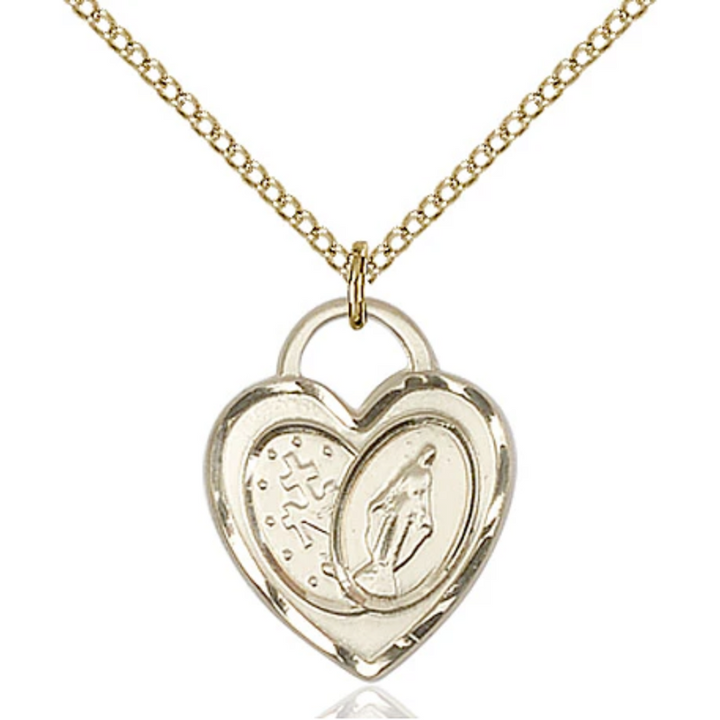 Miraculous Medal Necklace Gold Filled 18"