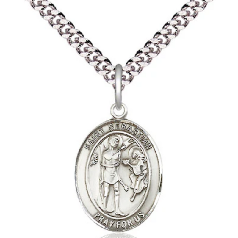 Sebastian - St. Sebastian Necklace Sterling Silver 24"