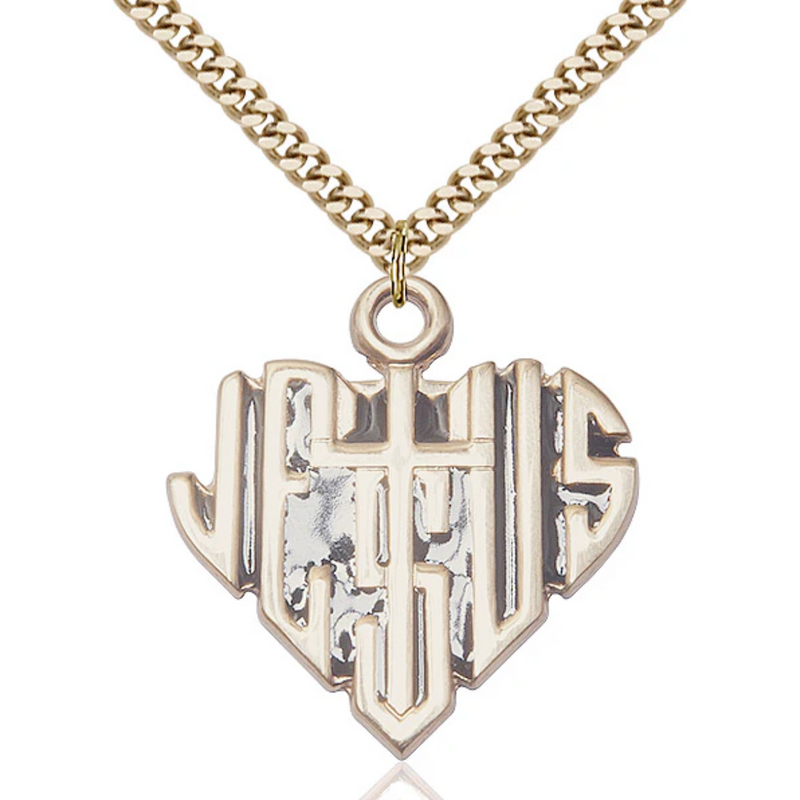 Heart of Jesus Necklace Gold Filled 24"
