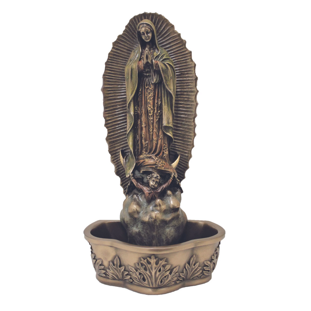 Our Lady of Guadalupe Holy Water Font 7.5"