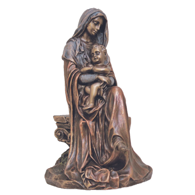 Madonna and Child Statue – 6" | Cold-Cast Bronze | Goldscheider Veronese