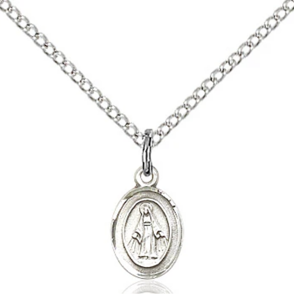 Miraculous Medal Sterling Silver 18"