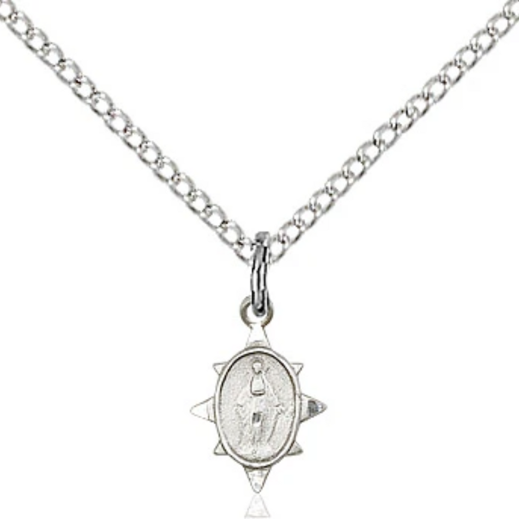 Miraculous Medal Sterling Silver 18"
