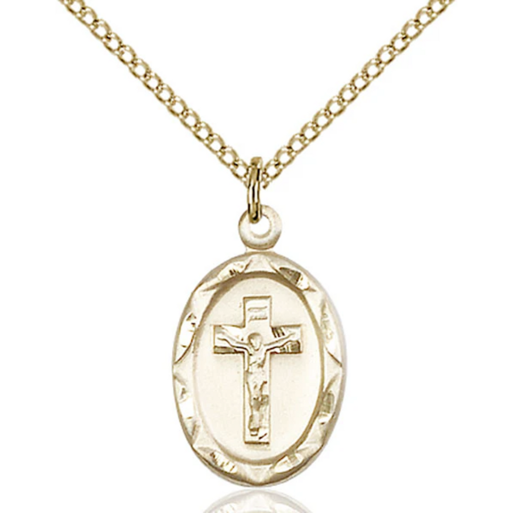 Crucifix Necklace Gold Filled 18"