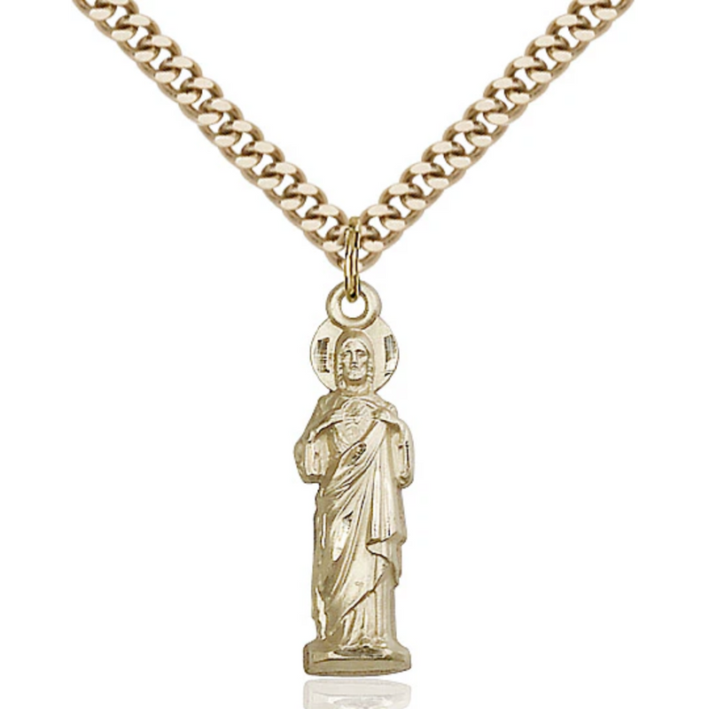 Sacred Heart Sterling Silver or Gold Filled Necklace 24" | McVan