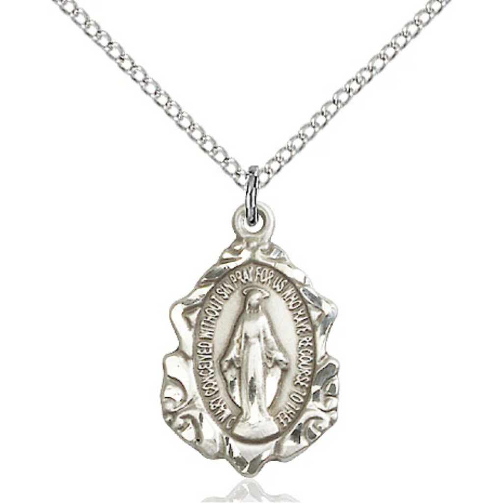 Miraculous Medal Sterling Silver 18"