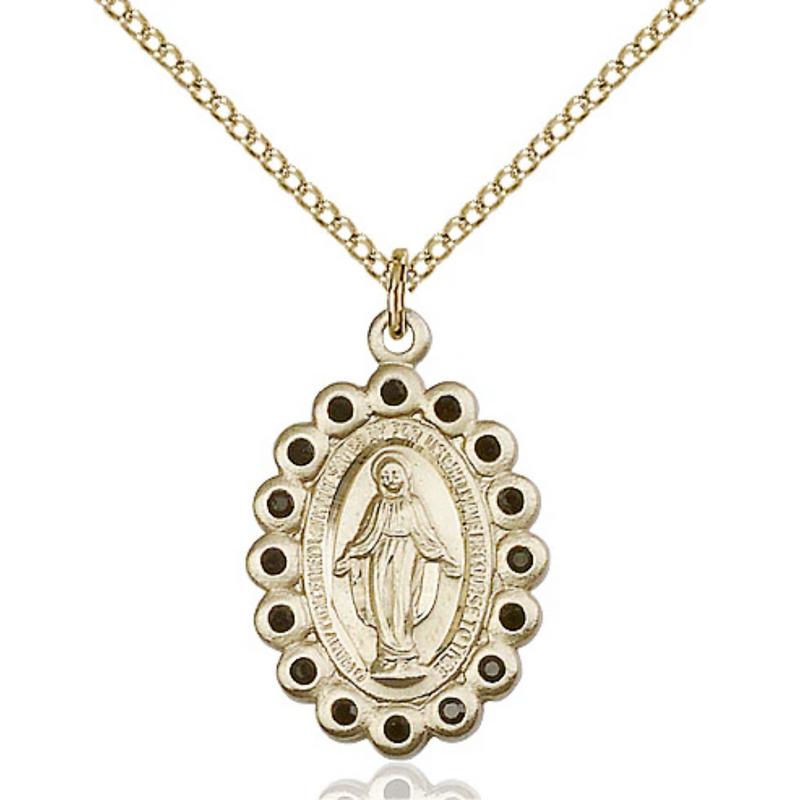 Miraculous Medal Necklace Gold Filled 18"