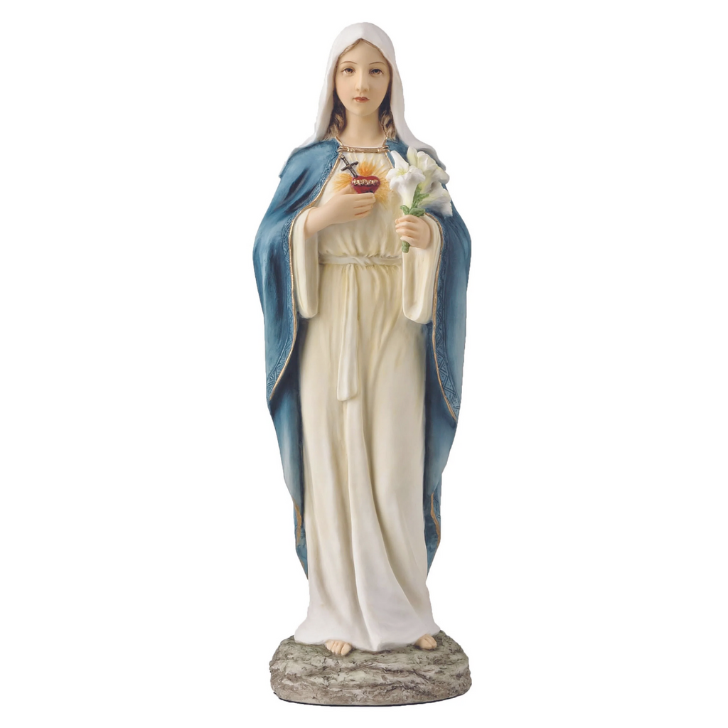 Immaculate Heart of Mary Painted Statue 10"