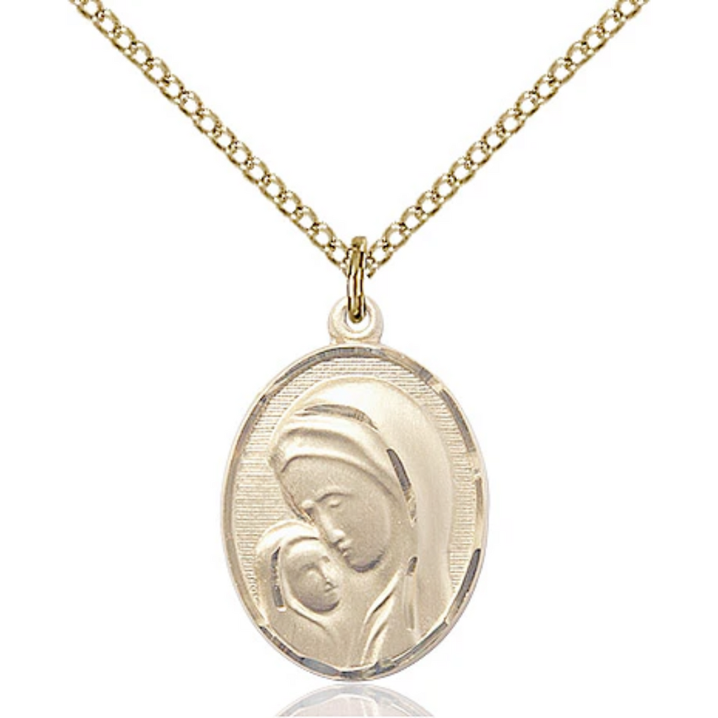 Madonna and Child Gold Filled 18"