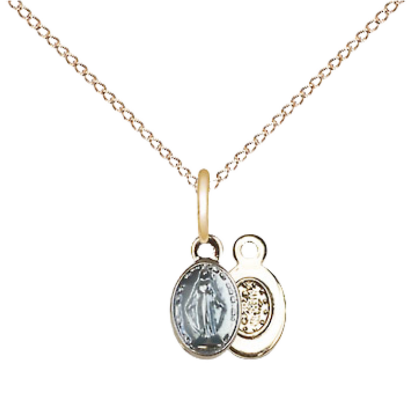 Miraculous Medal Gold Plated Sterling 18"