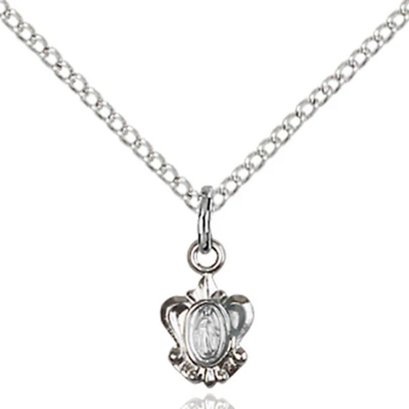 Miraculous Medal Sterling Silver 18"