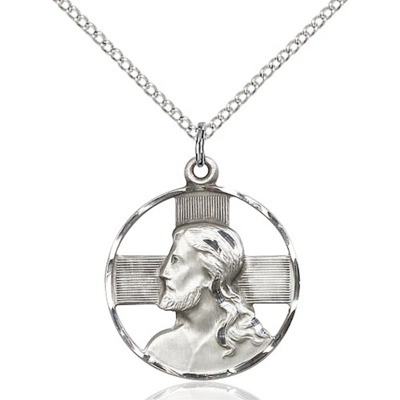Head of Christ Necklace Sterling Silver 18"