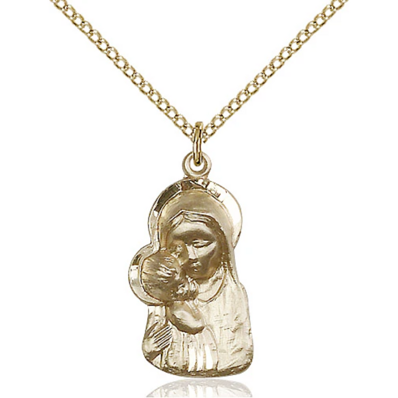 Madonna and Child Medal Gold Filled 18"