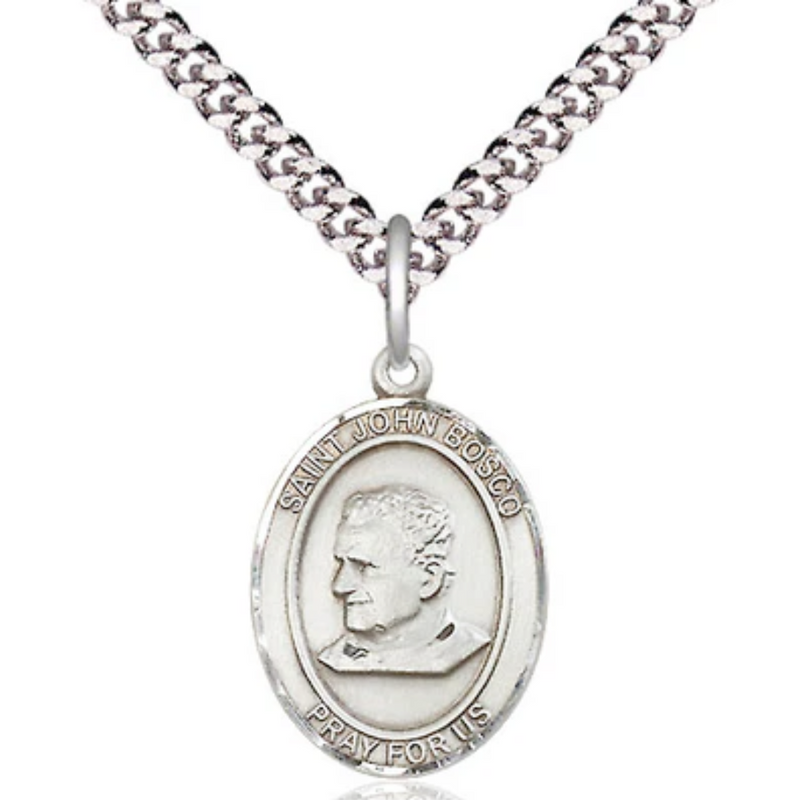John - St. John Bosco Necklace Sterling Silver 24"