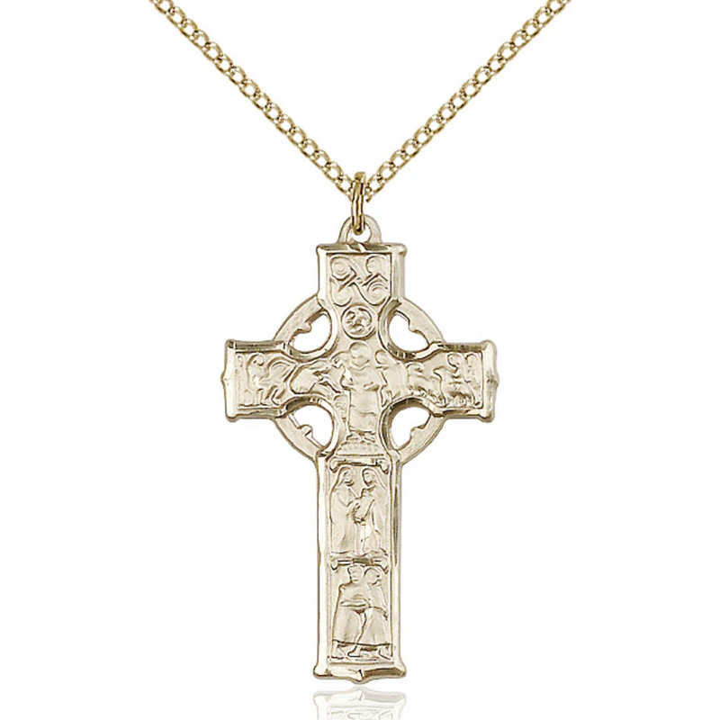 Celtic Cross Necklace 18" Chain