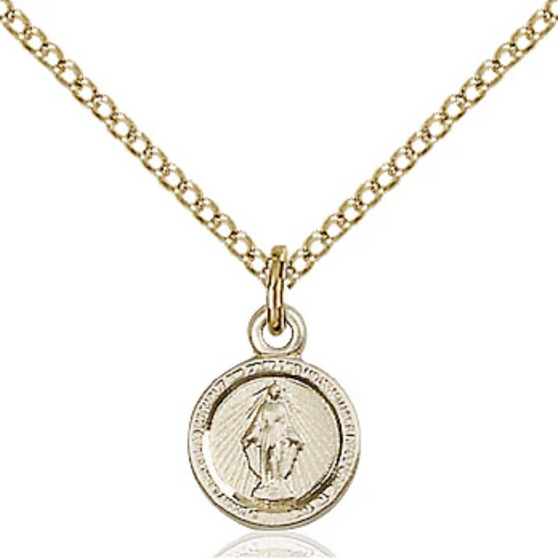 Miraculous Medal Necklace Gold Filled 18"