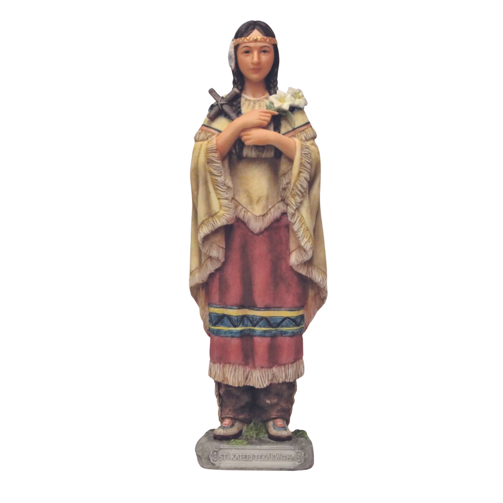 Kateri - St. Kateri Tekakwitha Painted Statue 8"