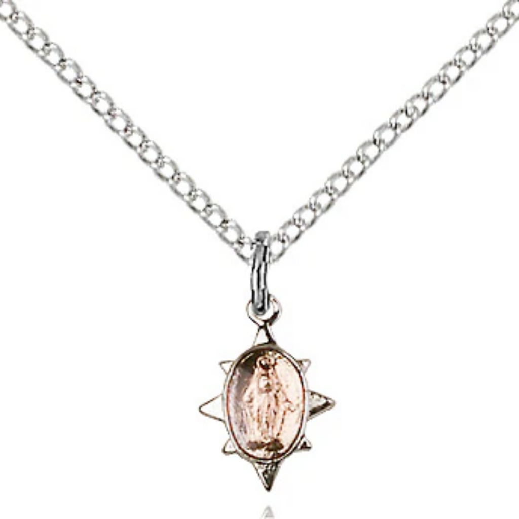 Miraculous Medal Sterling Silver 18"