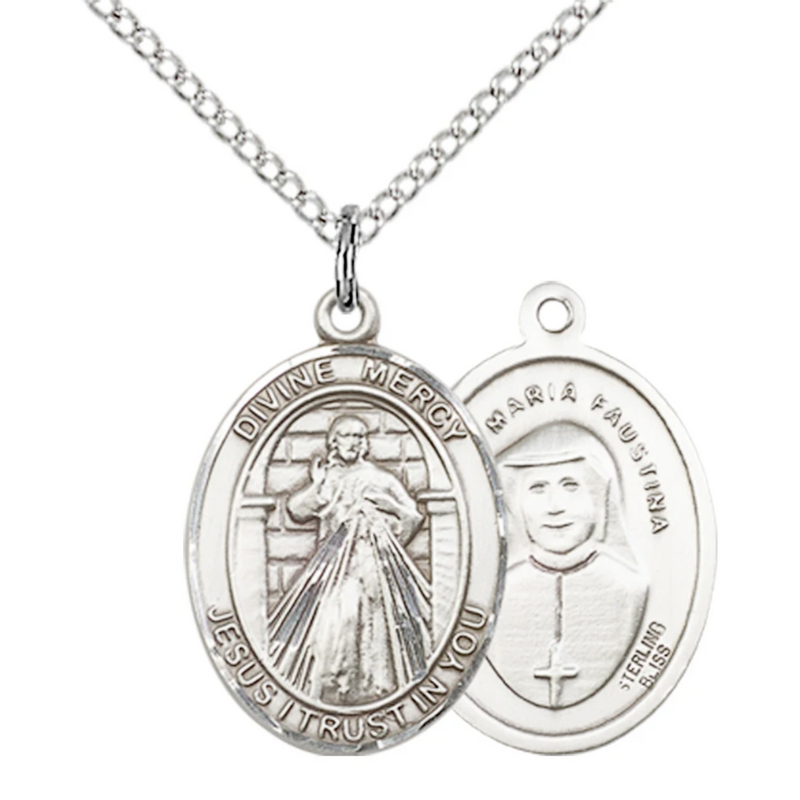 Divine Mercy Medal - Sterling Silver