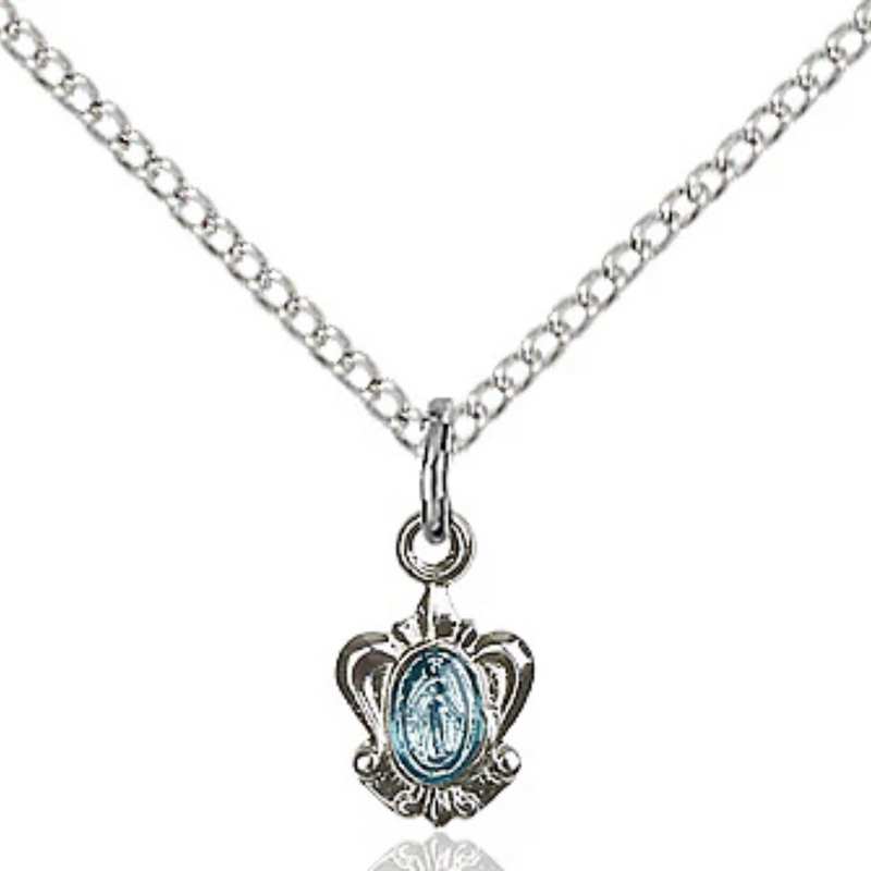 Miraculous Medal Sterling Silver 18"