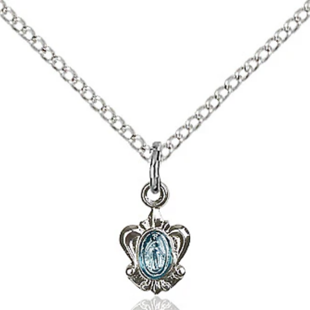 Miraculous Medal Sterling Silver 18"