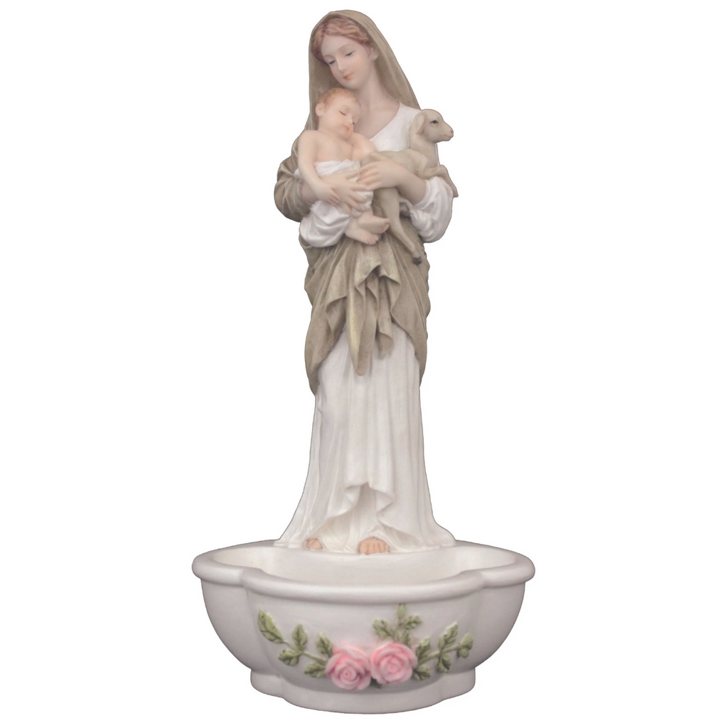 L'Innocence Painted Holy Water Font 7.5"