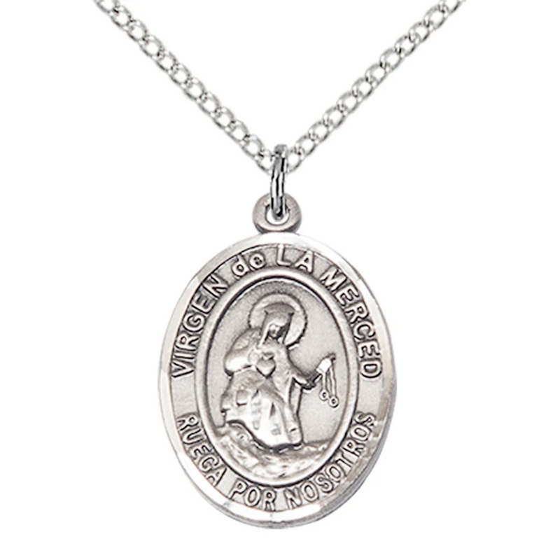 Our Lady of Mercy Necklace Sterling Silver 18"