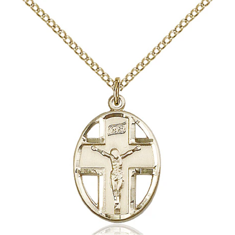 Crucifix Necklace Gold Filled 18"