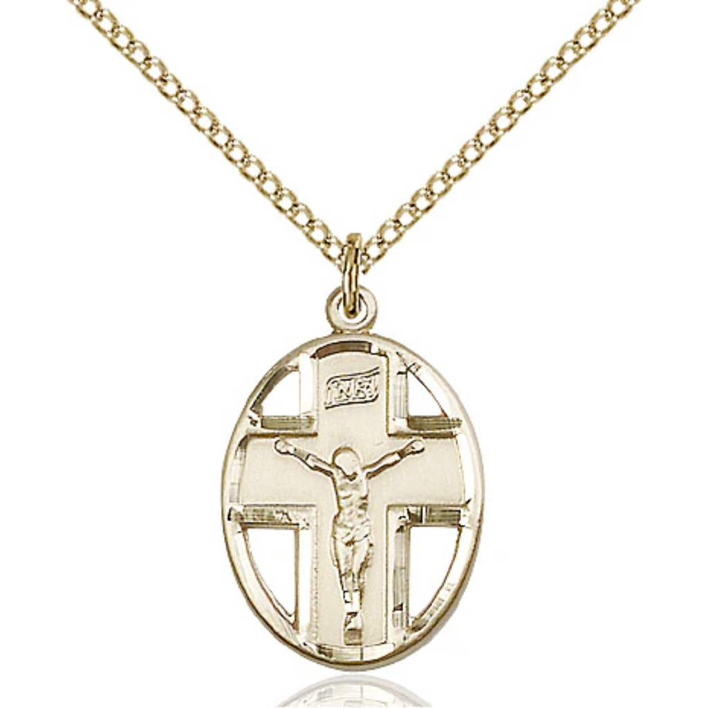 Crucifix Necklace Gold Filled 18"