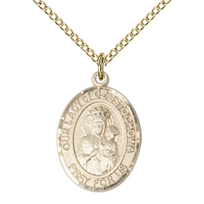 Our Lady of Czestochowa Necklace Gold Filled 18"