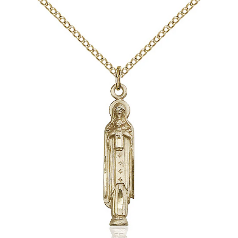 Madonna and Child Necklace Gold Filled 18"
