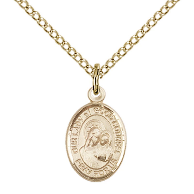Our Lady of Good Counsel Necklace Sterling or Gold - 18" Chain | Bliss