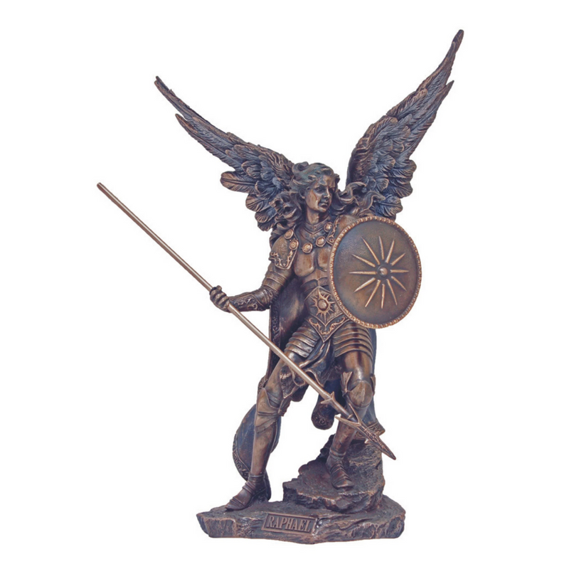St. Raphael the Archangel Bronze Statue | Goldscheider of Vienna