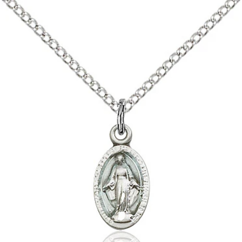 Miraculous Medal Sterling Silver 18"