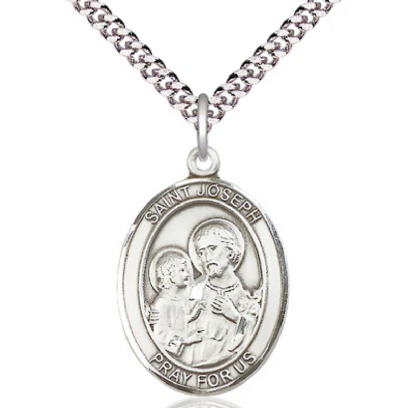 Joseph - St. Joseph Necklace Sterling Silver 24"