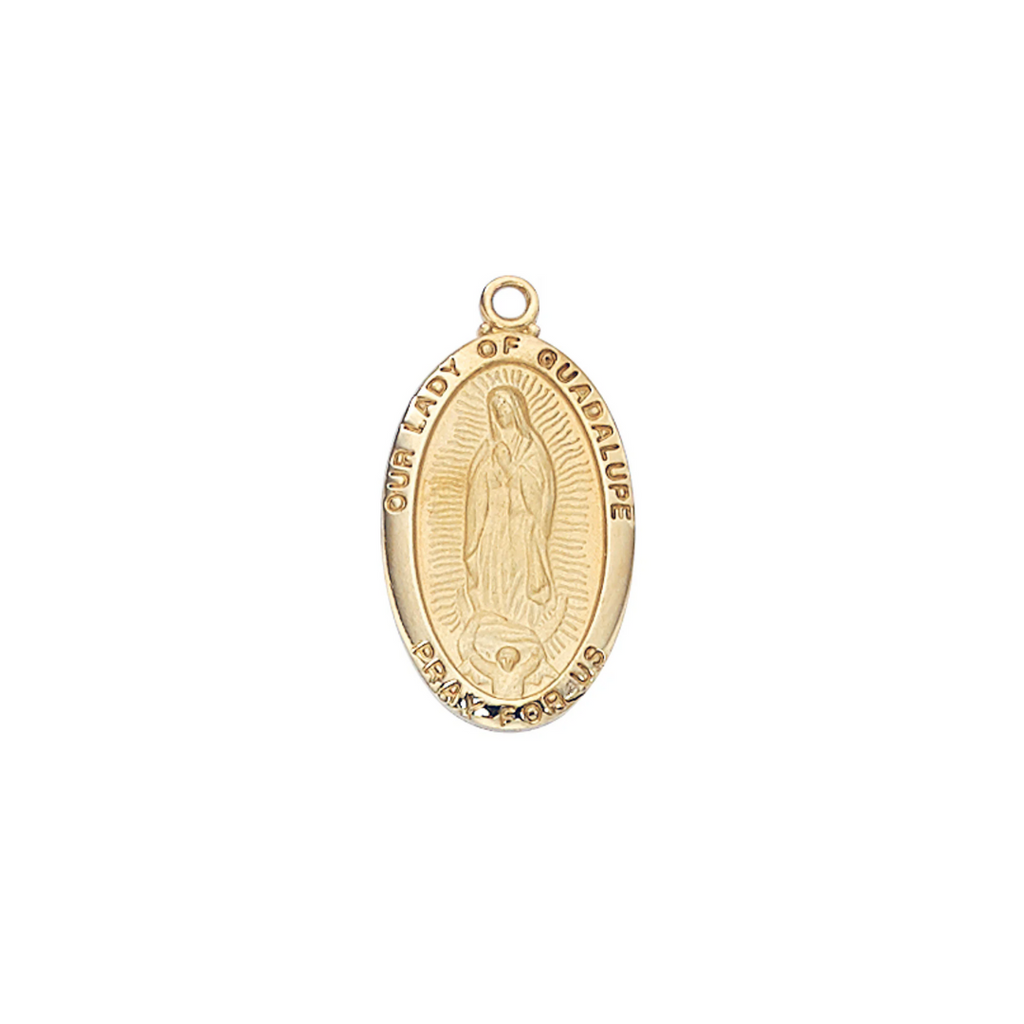 Our Lady of Guadalupe Medal - Gold over Sterling