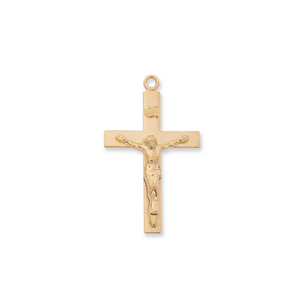 Our Lady of Lourdes Prayer Crucifix - Gold over Sterling