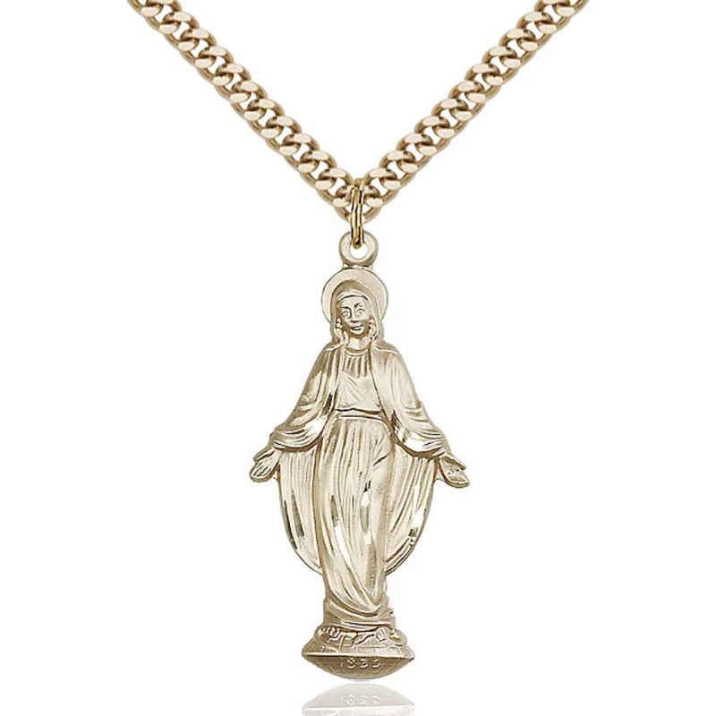 Our Lady of Grace Necklace Gold Filled 24"