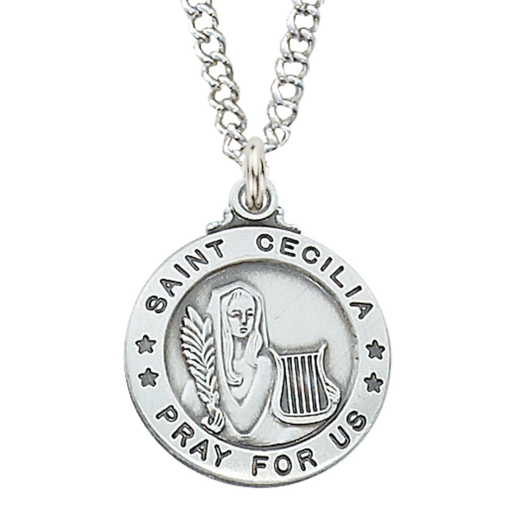 Cecilia - St. Cecilia Medal - Sterling Silver