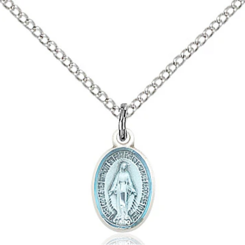Miraculous Medal Sterling Silver 18"