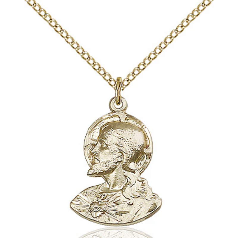 Head of Christ Necklace Gold Filled 18"