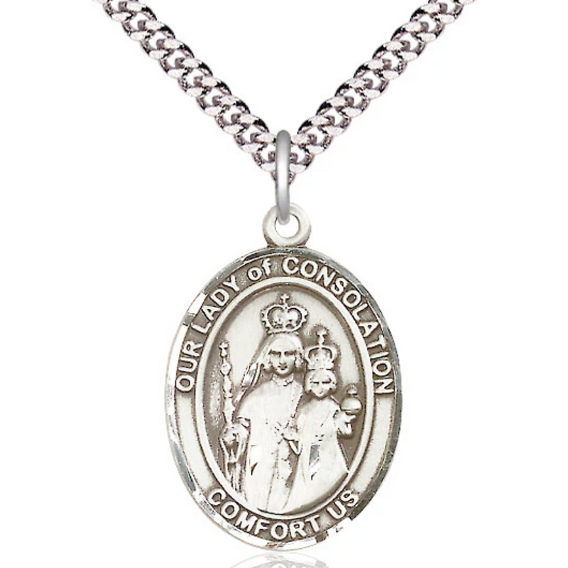 Our Lady of Consolation Necklace Sterling Silver 24"