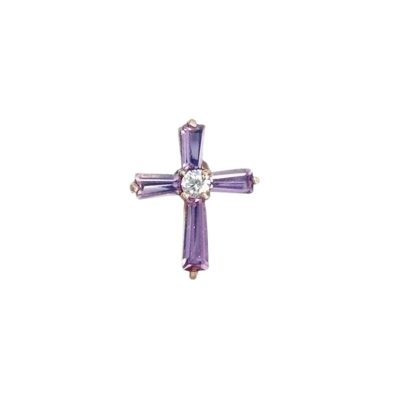 Birthstone January Cross Pin .75"H