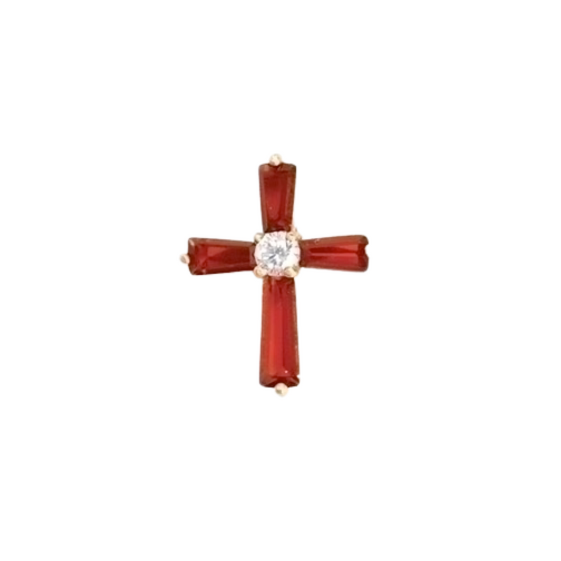 Birthstone July Cross Pin .75"H