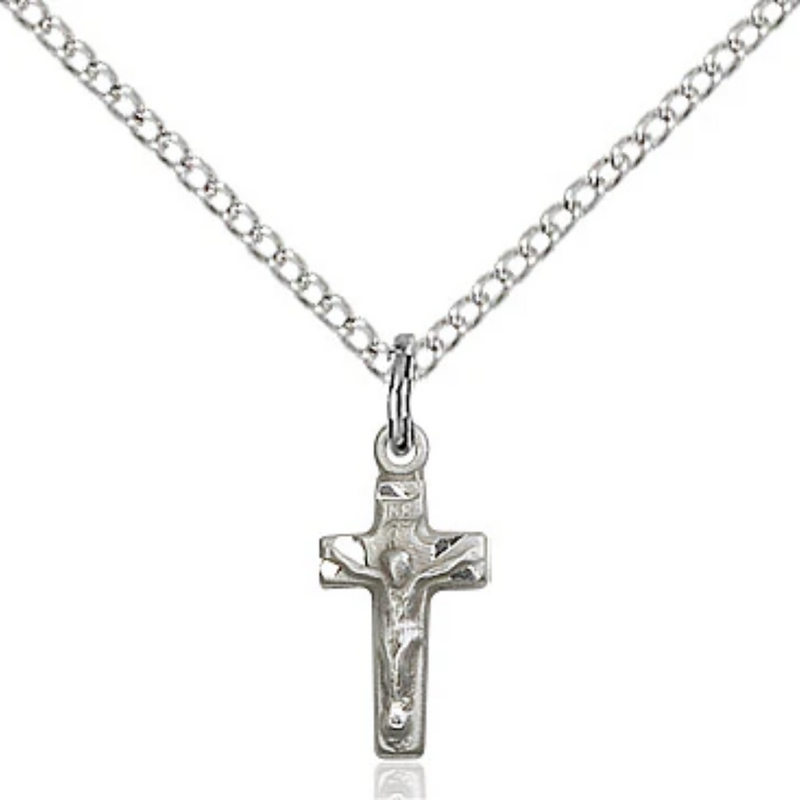 Crucifix Necklace Silver 18"