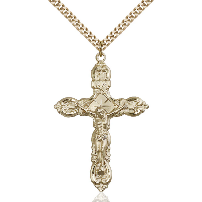 Crucifix Necklace Gold Filled 24"