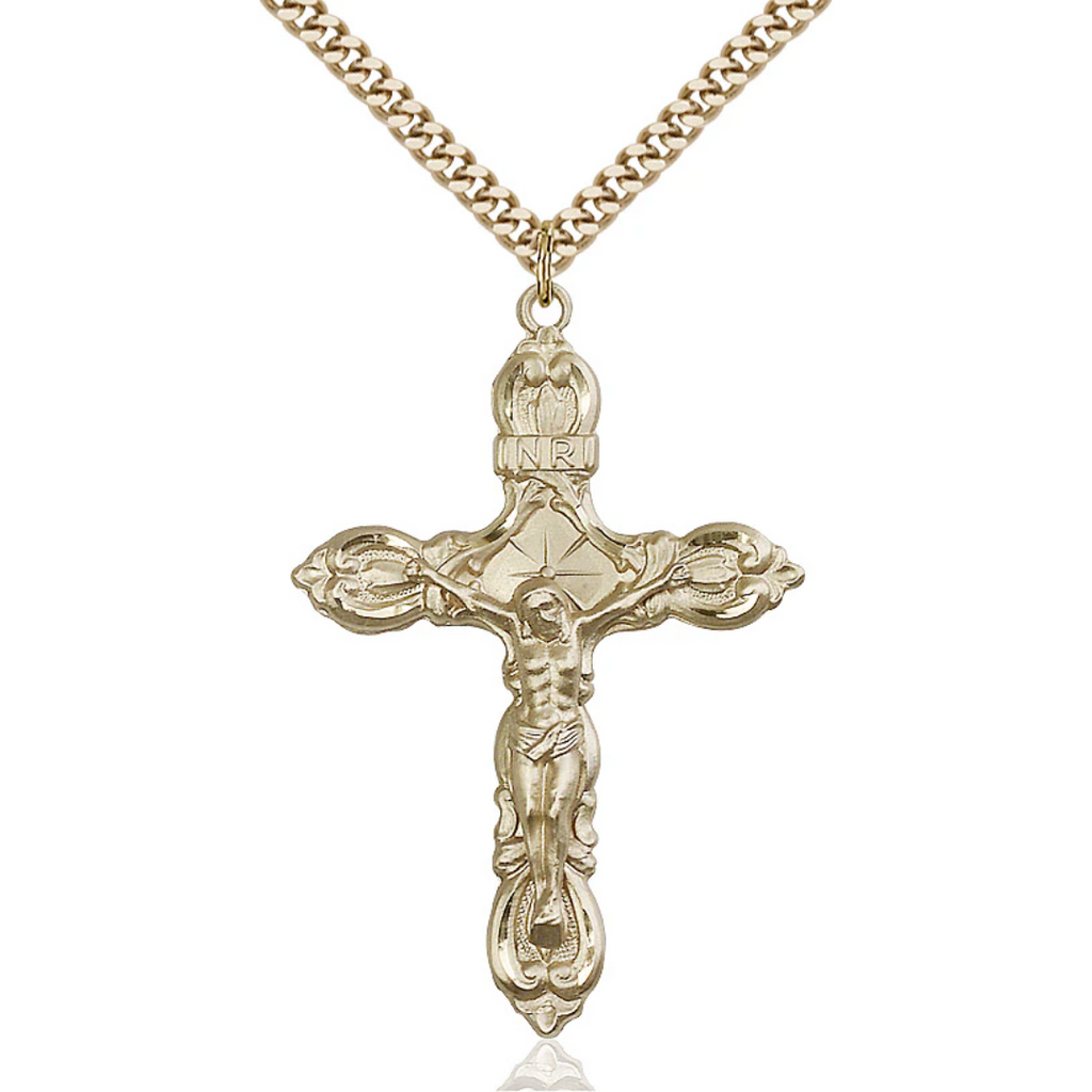 Crucifix Necklace Gold Filled 24"