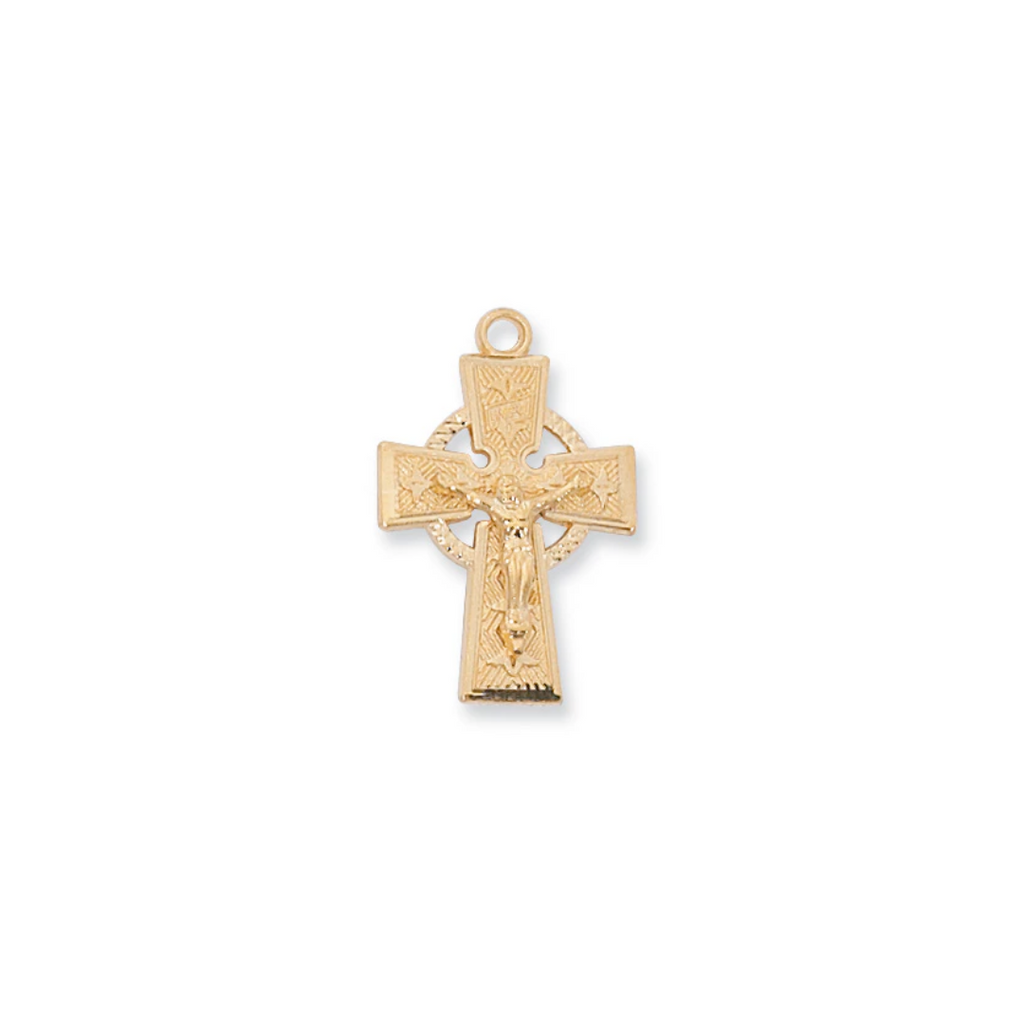 Celtic Crucifix - Gold over Sterling