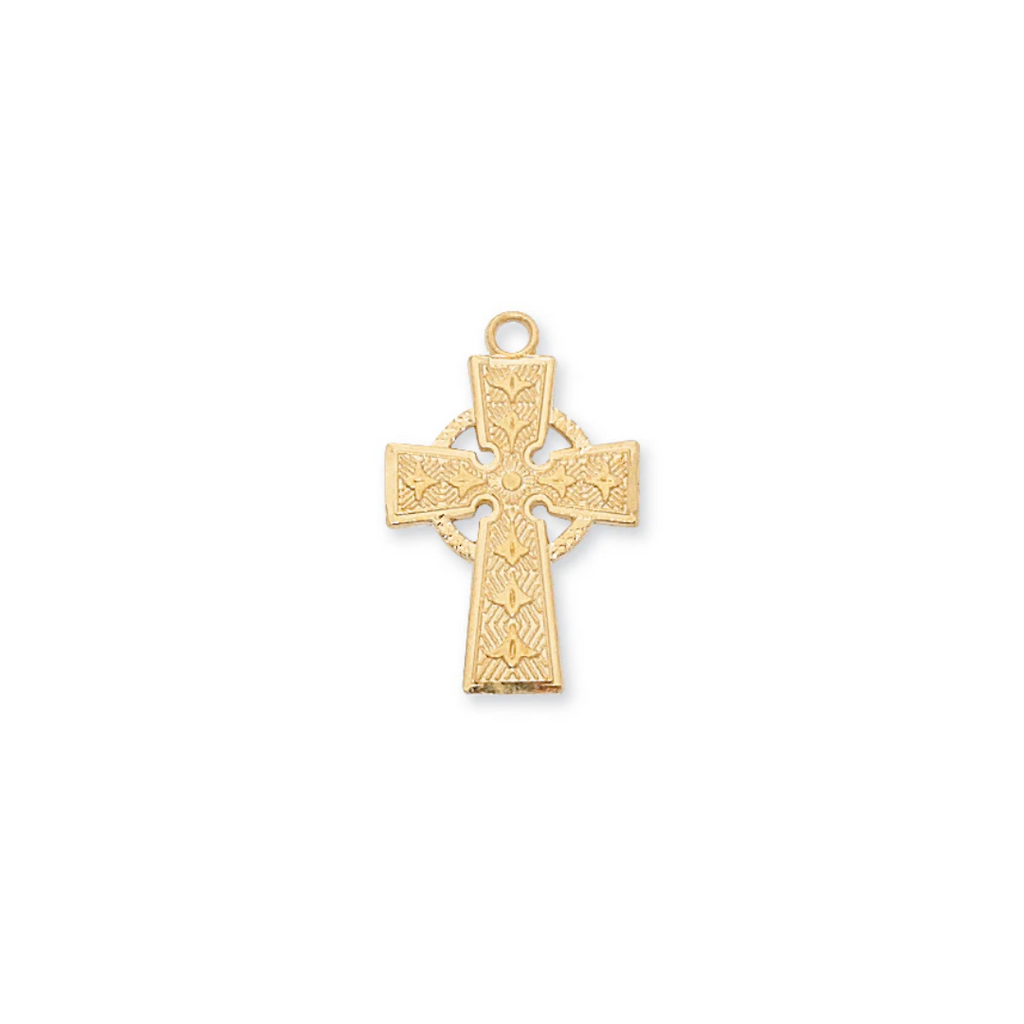 Celtic Crucifix - Gold over Sterling