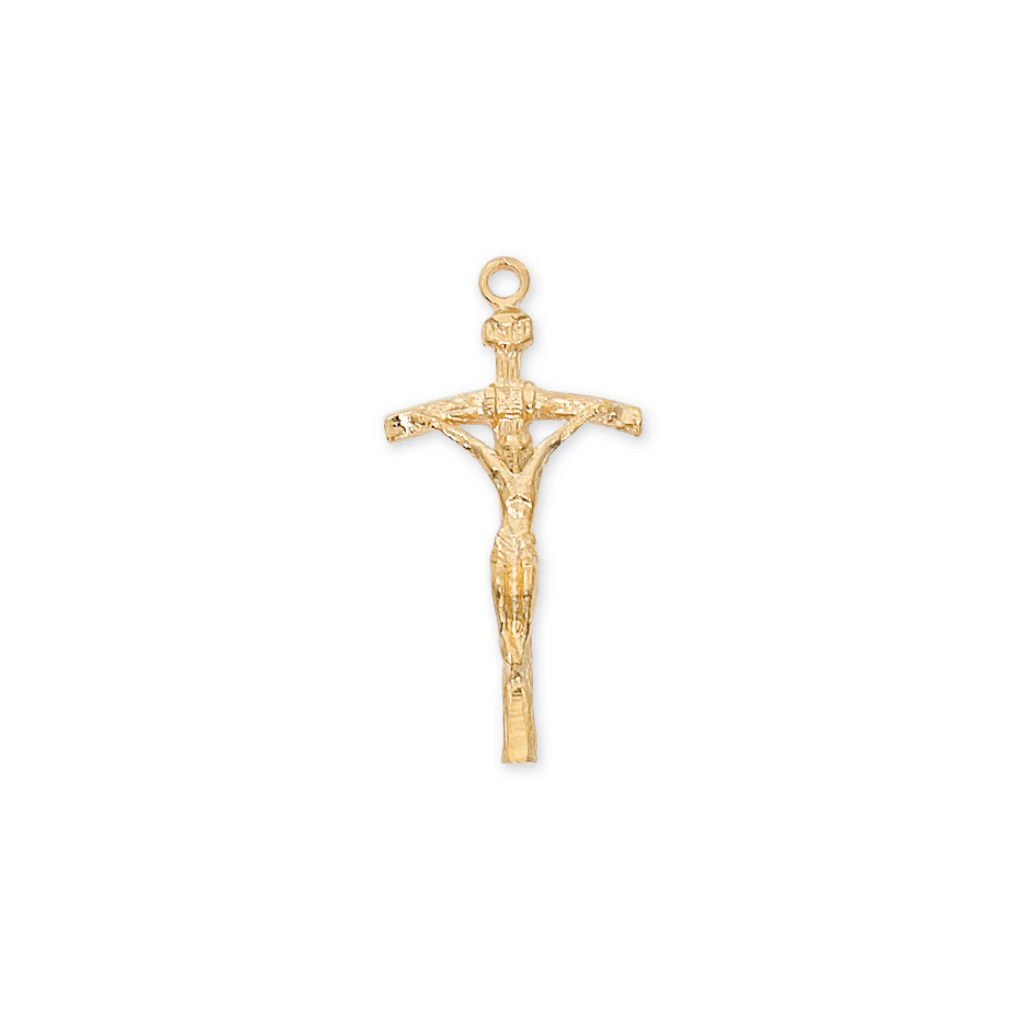Papal Crucifix Necklace - Gold over Sterling